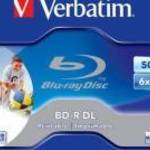 BD-R BluRay lemez, kétrétegű, nyomtatható, 50GB, 6x, 1 db, normál tok, VERBATIM fotó