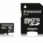 Transcend Micro SDXC 64GB Class 10 UHS-I memóriakártya + SD adapter fotó