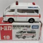 Tomica No.18 Nissan NV350 Caravan Ambulance 1: 69 (2022) Új fotó
