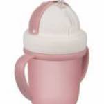 Canpol FlipTop szívószálas pohár 210 ml (9h+) - Matt rózsaszín - Canpol babies fotó
