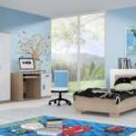 Smyk III Ifjúsági bútorszett 03 Sonoma - Fehér - Ágyneműtartós ággyal - Választható színes fogantyúv fotó