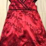 piros fekete mintás selyem ruha Cherokee 2-3 év / 98 cm h: 56 cm mb: 54-56 cm fotó