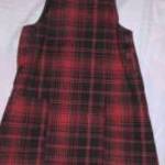 F&F piros fekete kockás kertész ruha 7 - 8 év 122 - 128 cm h: 66, 5 cm fotó