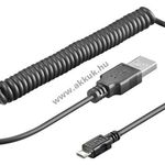 Goobay USB kábel micro USB csatlakozóval 1m (rugalmas, spirálvezeték) fotó