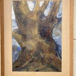 Huszár István (1925-2004) festőművész nagyméretű festménye - " Az öreg fa " / -- 1972-ből fotó