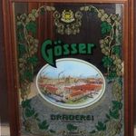 Cca. 1990 Gösser sör reklám tükör, keretben, 43, 5 x 53, 5 cm fotó