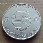 1946 - 5 Forint !! EXTRA, UNC ezüst fotó