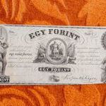 1852 -es Ropogós Emigrációs Kossuth ezüst 1 Forint Szabadságharcos bankó Ritka !! (L1615) fotó
