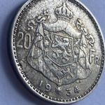 Antik, Belga ezüst pénzérme - 20 Frank ezüst 1934 - I. Albert - / Belga ezüst 20 Frankos pénzérme fotó