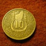 Madagaszkár alu-bronz 10 franc 1953 fotó