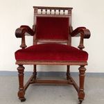 Antik ónémet bútor faragott fa kárpitozott karfás szék 1 darab karosszék 415 8419 fotó