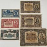 6 db 1-2-10-50-100-1000 korona bankjegy LOT. (1920) 1 Ft-os licit! (19) fotó