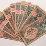 32 db. Ezer pengő MNB bélyeggel 1945 /32 fotó