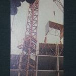 Kártyanaptár, Heves megyei építőipari vállalat, Eger, Daru, 1980. , Q, fotó
