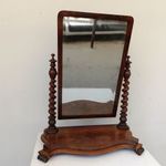 Antik biedermeier fa bútor nagy csavart oszlopos álló tükör 579 8947 fotó