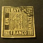 Bayern 1849 MI1 pecsételt hamisítvány eredeti kat.ár 3500 euro /beszakadás/ fotó
