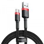 Baseus Cafule USB-USB-C töltőkábel 2A, 3m, piros-fekete (CATKLF-U91) (CATKLF-U91) fotó