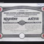 Fémáru-, Fegyver- és Gépgyár (FÉG) részvény 50 pengő 1935 fotó