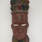 Afrika afrikai antik maszk patinás fa maszk Yoruba népcsoport Nigéria Afrika africká maska dob v. fotó