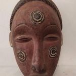 Afrika afrikai antik maszk patinás fa maszk Yoruba népcsoport Nigéria africká maska dob 12. fotó
