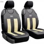 Univerzális trikó üléshuzat pár GT prémium Eco bőr és alkantara bézs fekete színben fotó