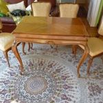 Gyönyörű faragott antik asztal és 4 szék garnitúra nagyon szép felújított állapotban fotó