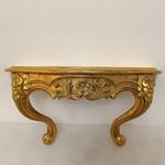 Antik konzol kis asztal barokk forma öntvény polc arany színű 220 7662 fotó