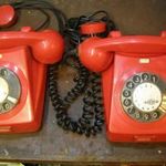 Retró piros tárcsás telefonok egyben fotó