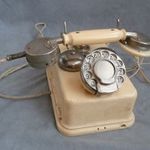 régi tárcsás telefon CB 24 magyar királyi posta telefon egyedi fehér festéssel működő állapotban fotó