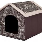 Szivacs kutya és cica ház - feliratos, barna - 63x70x60cm fotó