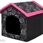 Szivacs kutyaház - fekete, rózsaszín - 60x60x55cm fotó