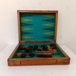 Antik backgammon társas játék ostábla arab játék dobozában 618 8918 fotó
