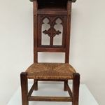 Antik térdeplő imaszék ima szék keményfa faragott keresztény bútor gótikus 756 8372 fotó