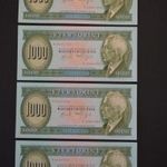 4 db UNC 1992 D 1000 forint forintos sorszámkövető nagyon ritka és szép eredeti bankjegy UNC fotó