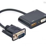 Gembird A-VGA-HDMI-02 VGA to HDMI + VGA adapter cable 0, 15m Black fotó