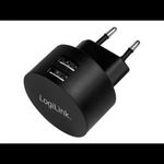 LogiLink 2-Port wall charger power adapter - USB - 10.5 Watt (PA0218) fotó