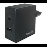 LogiLink USB-A + USB-C hálózati adapter fekete (PA0213) (PA0213) fotó