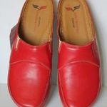 San Crispino márkájú, valódi bőr, piros színű, komfort női papucs, 42-es méret fotó