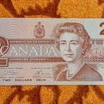 1986 -os hajtatlan CANADA - 2 Dollar bankó II. Erzsébet királynő portréjával!(L1524) fotó