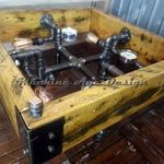 ipari stílus , Dohányzó asztal 4 műszerrel , steampunk machineage fotó