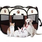 Kutya cica kisállat kennel fekhely utazó ágy összecsukható barna színben fotó