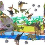 Állati figurák dinoszauruszok 7db + alátét és kiegészítők készlet fotó