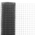 szürke PVC-bevonatú acél csirkeháló drótkerítés 10 x 1 m (143639) fotó