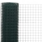 zöld PVC-bevonatú acél csirkeháló drótkerítés 25 x 0, 5 m (143630) fotó