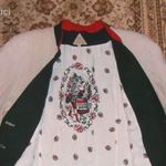 Tiroli nyersfehér len női kabátka szép mintás béléssel 38 M fotó