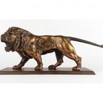 1S351 Bronzírorozott oroszlán szobor 28 cm fotó