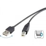 USB 2.0 A/B Renkforce csatlakozókábel 1, 8 m, megfordítható dugóval (RF-4078644) fotó