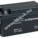 Ólom akku 12V 65Ah (Multipower) típus MP65-12 - VDS-minősítéssel fotó