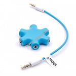Audio splitter / jack fej, fülhallgató, hangjel elosztó 5 portos adapter (3, 5mm) kék fotó