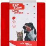 Eat Slow Live Longer Lick Mat Bones 5 színben - Piros - Dogledesign fotó